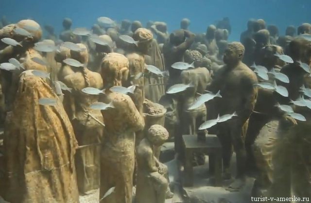Подводные_скульптуры_Канкун_Мексика